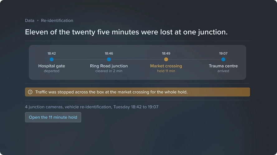 Where did the ambulance lose time on Tuesday evening?